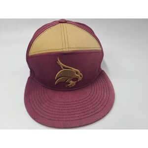Texas State University Bobcats W Republic Distressed Snapback Hat Cap NCAA Red